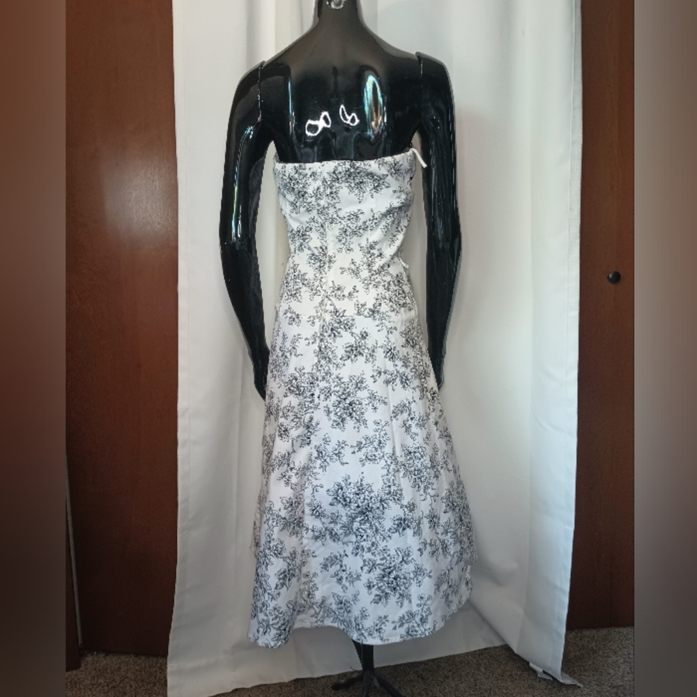 Vintage Studio Y Y2K Strapless Dress 9/10 Floral Drop Waist Coquette Romantic - Picture 5 of 12